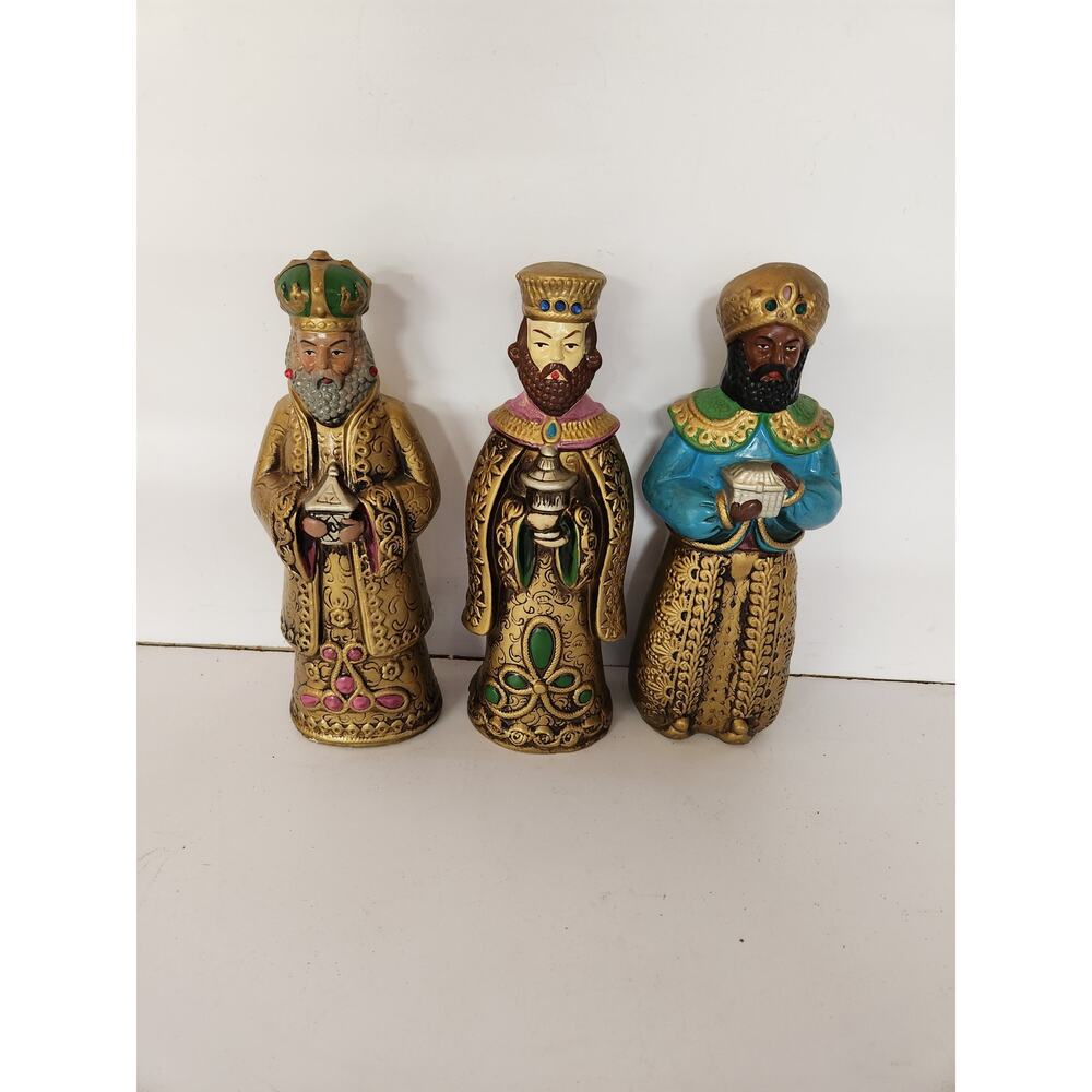 Lot Of 3 Nativity Scene Three Wise Men Paper Mache Made In  Japan